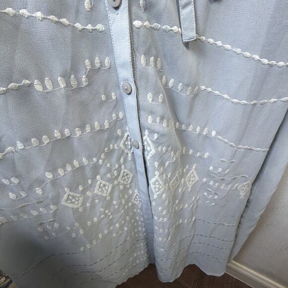 Soft Surroundings large Ibiza Georgette Embroidered Maxi Dress victorian NWT - Picture 7 of 13